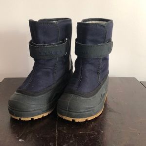 LL Bean Felt Lined Winter Snow Boots Velcro 8